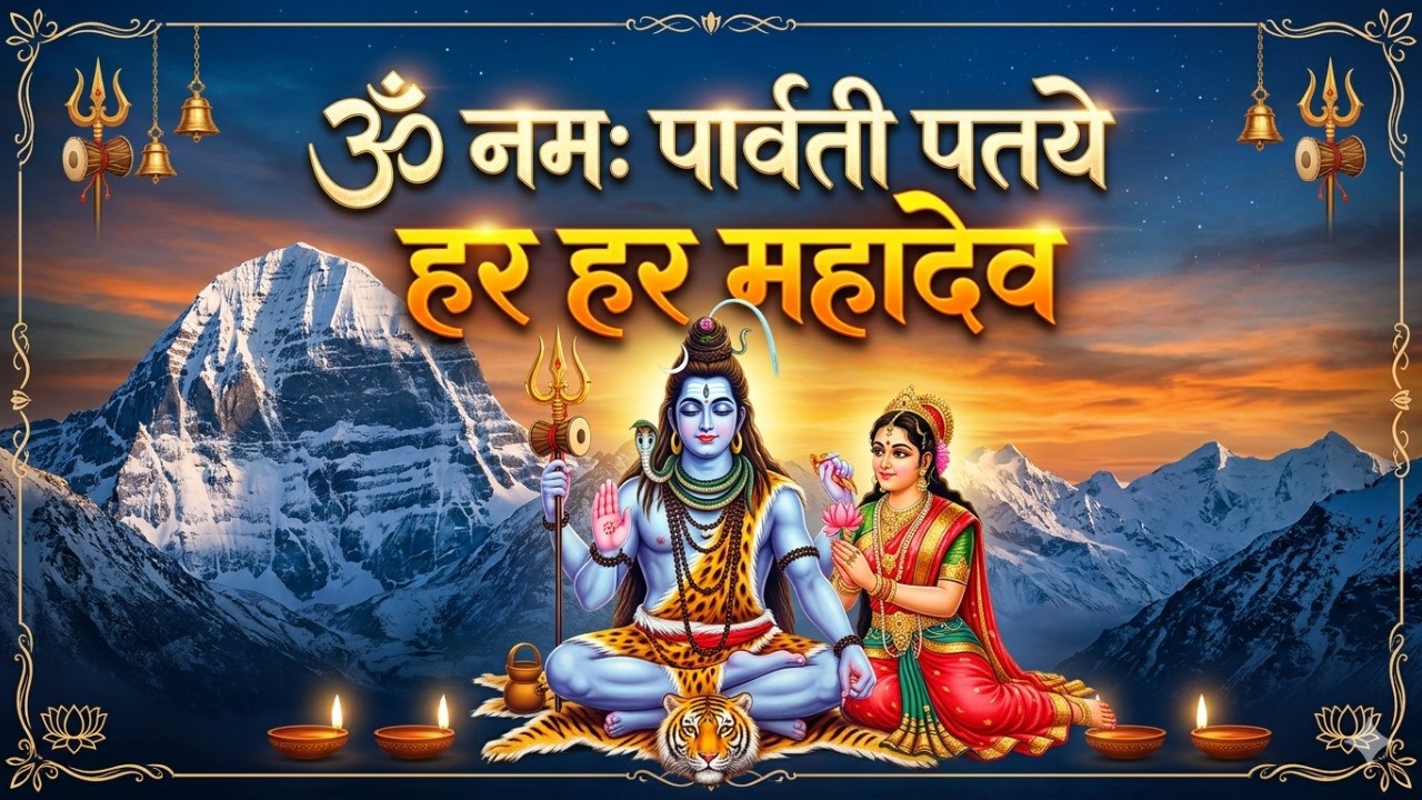 ॐ नमः पार्वती पतये हर हर महादेव | Powerful Shiv Mantra Chanting | 108 Times