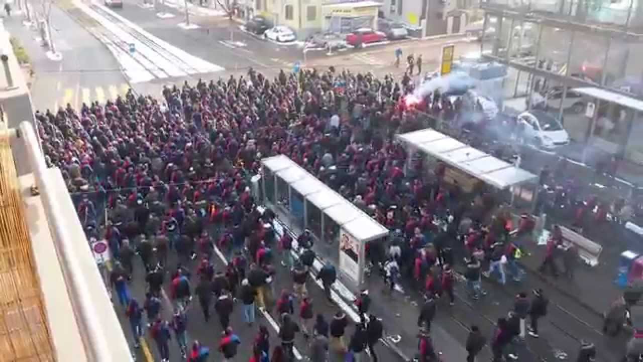 GC- Basel-Einmarsch der Baselfans