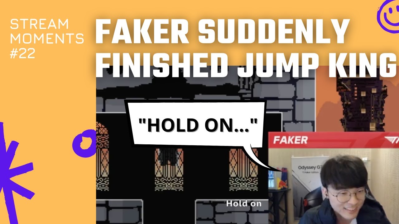 Faker's funny reaction when he suddenly finished Jump King | T1 Stream Moment