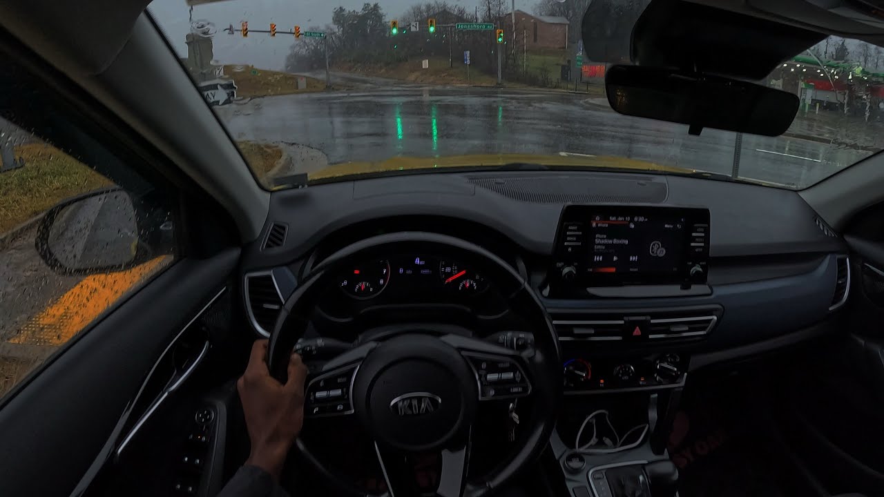 driving in heavy rain to get groceries | asmr rainy POV drive 