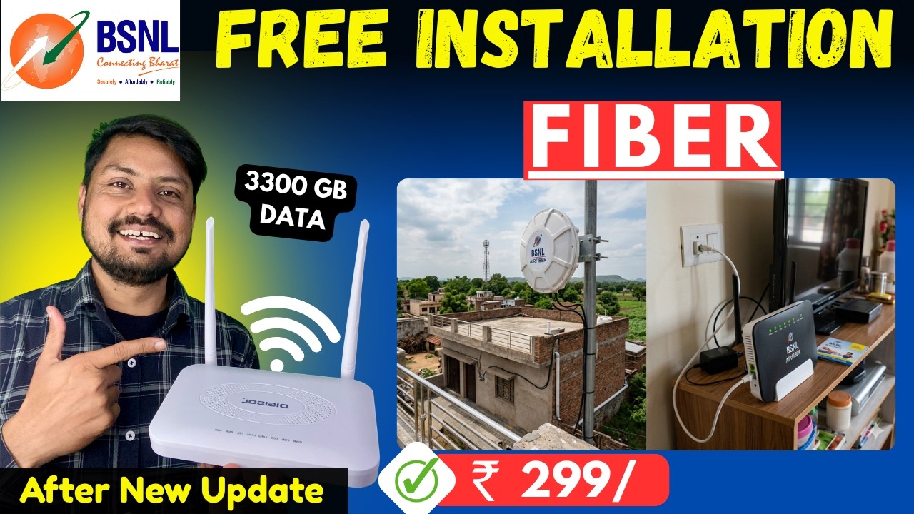 BSNL Fiber ₹299 Govt Scheme से FREE BSNL WiFi 2026! 😱 गांव में Booking , Free Installation