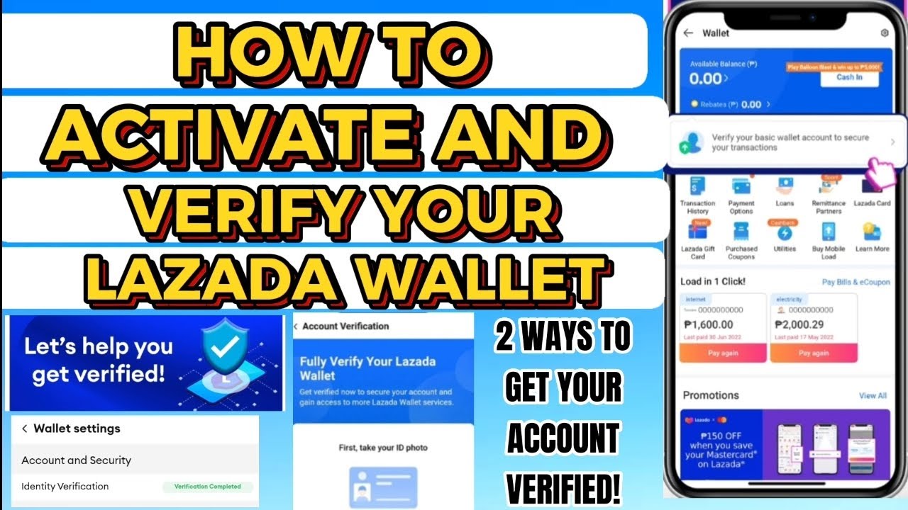 HOW TO ACTIVATE AND VERIFY YOUR LAZADA WALLET? + TIPS IWAS REJECT!