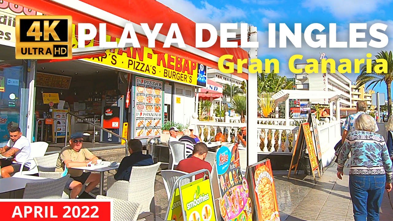 Gran Canaria Playa del Ingles Walk April 1, 2022 🔴 Abora Catarina Hotel to Sol Barbacan Hotel