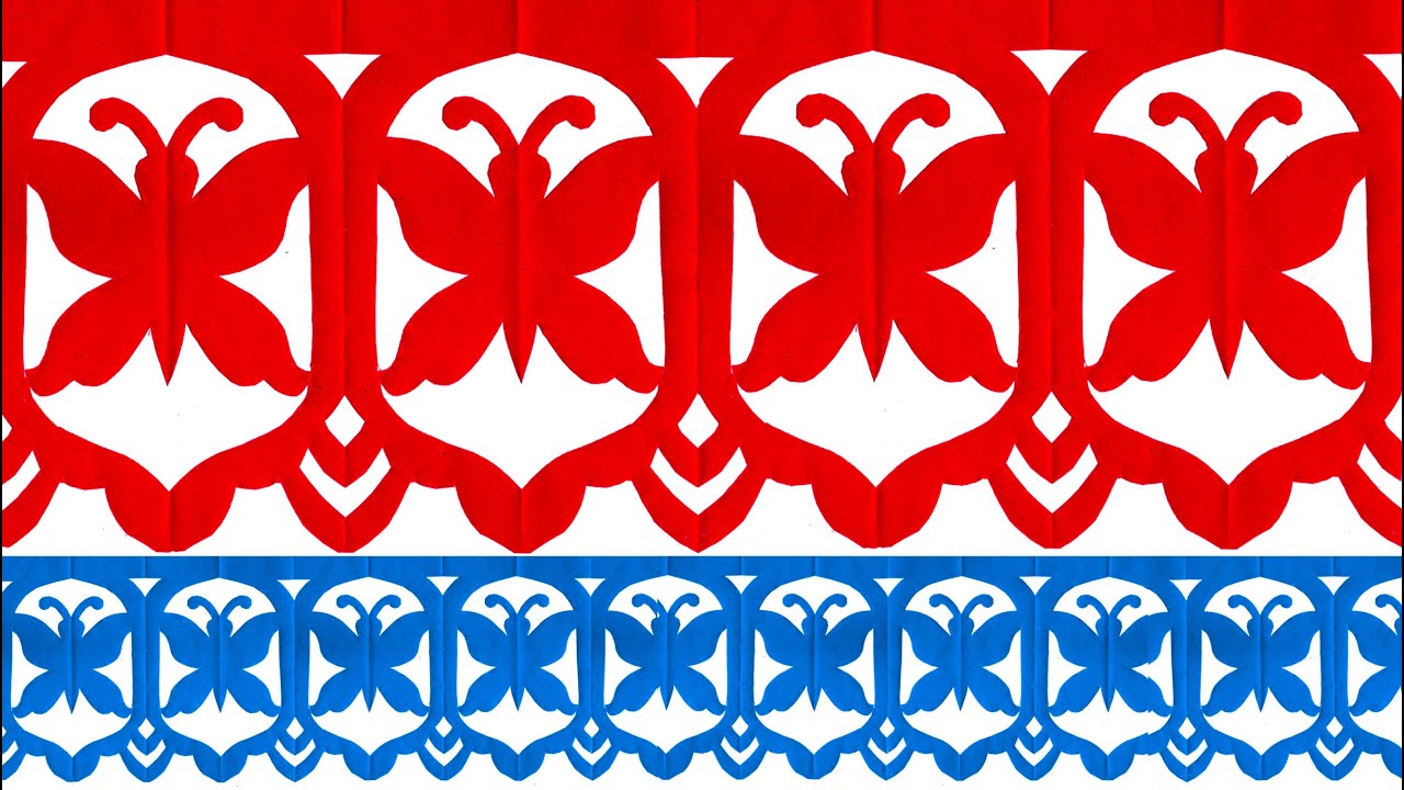 Paper cutting design border simple | soft board border design | paper cutting butterfly