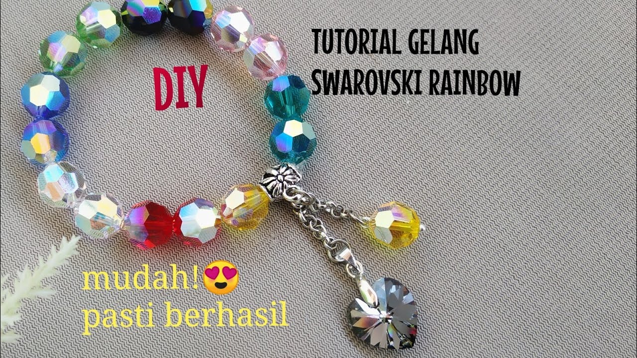 CARA MEMBUAT GELANG SWAROVSKI / easy bracelet / ide bisnis aksesoris/ jewelry making / DIY TUTORIAL