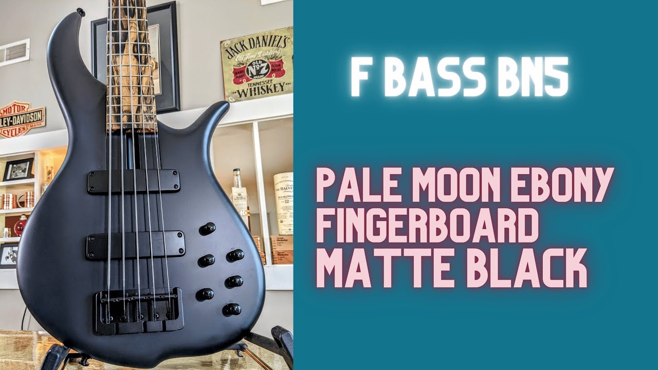 F Bass BN5: SUPER Rare Pale Moon Ebony Fingerboard, Matte Black finish