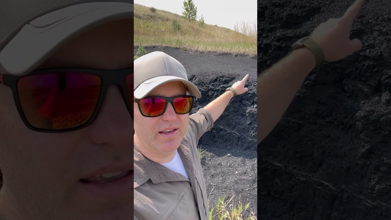 #8000kmroadtrip Exposed coal seam in central Alberta Canada