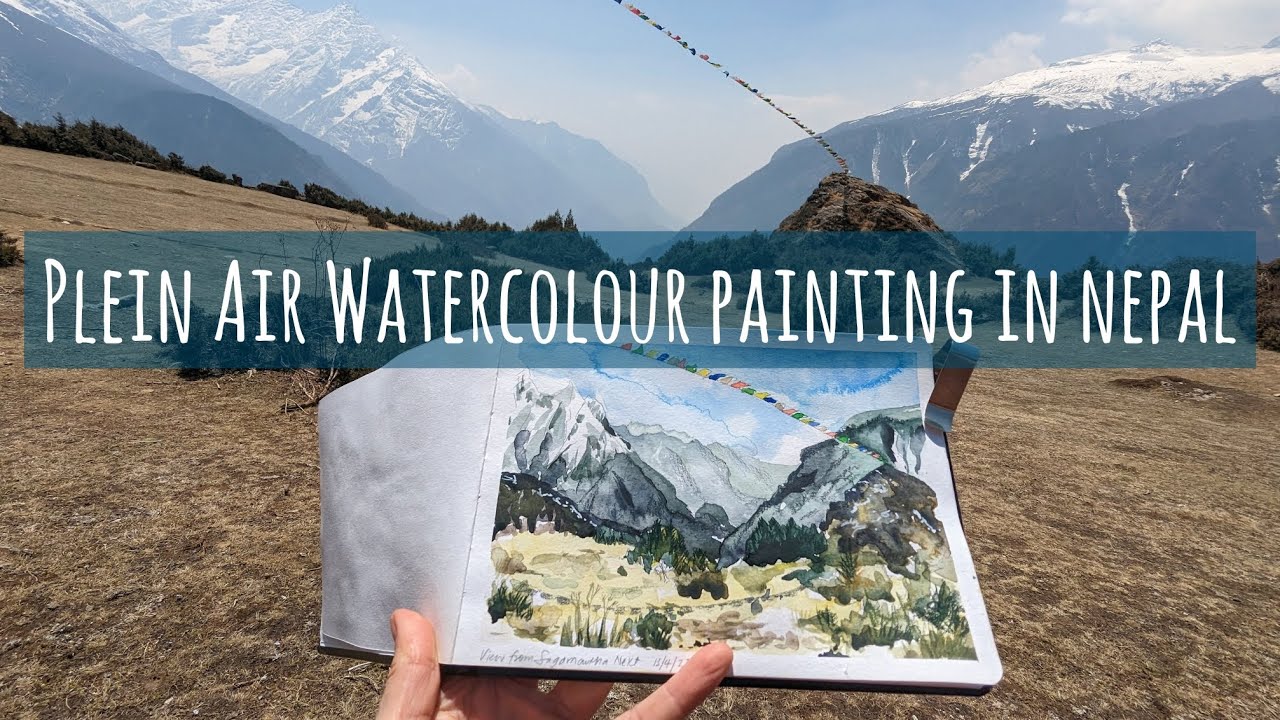 Plein Air Watercolour Painting using my Art Travel Kit in Nepal (Daniel Smith, Sennelier, Luminance)