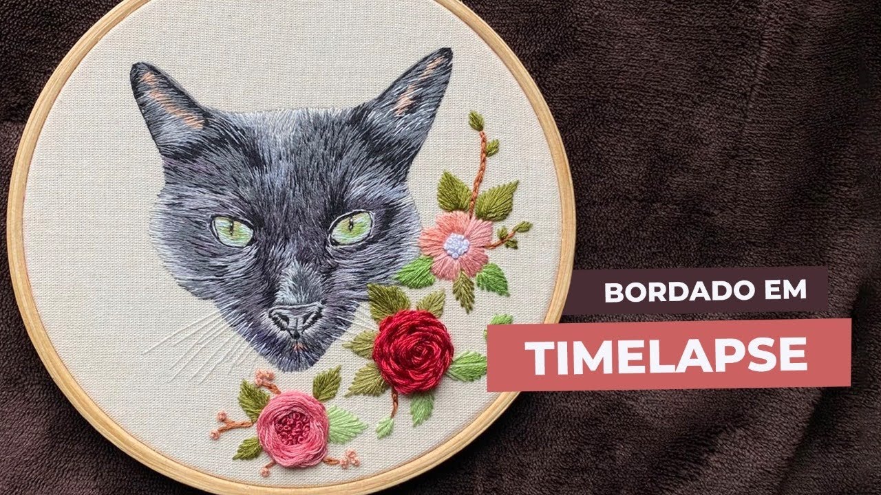 Pet em pintura de agulha + bordado floral