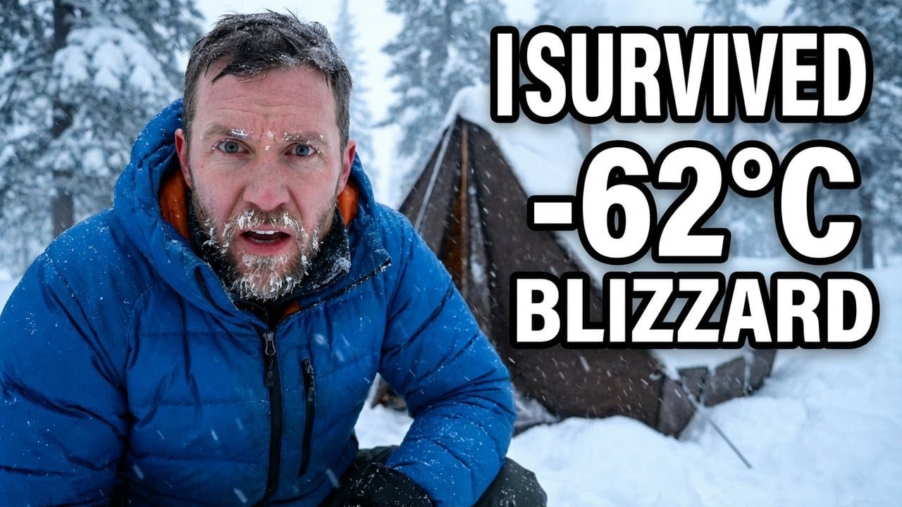 I Survived a −62°C Blizzard in a Hot Tent | Extreme Off-Grid Winter Life ❄️⛺
