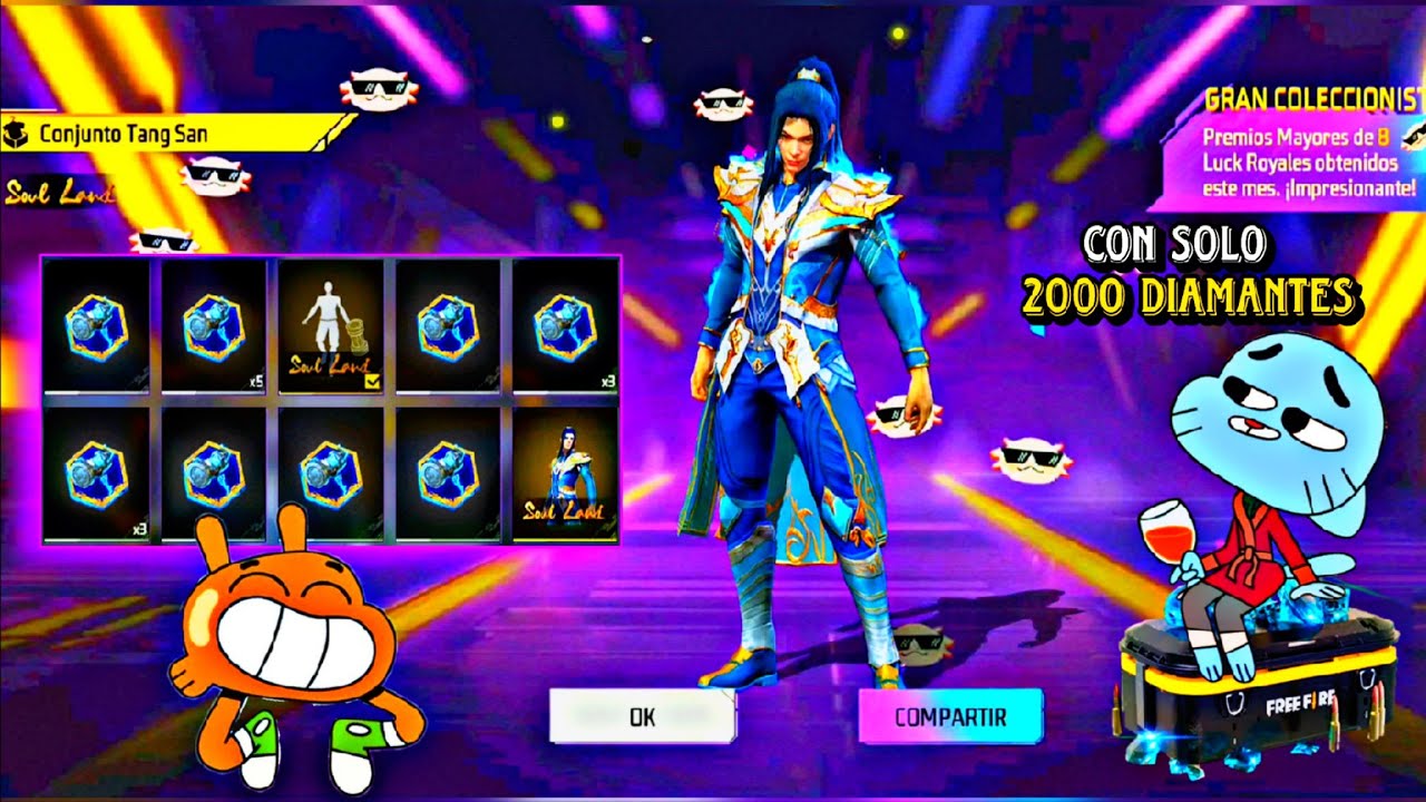 SACANDO CONJUNTO TANG SAN CON 2000 DIAMANTES 💎😱 EN RULETA DE TOKENS FREE FIRE X SOUL LAND