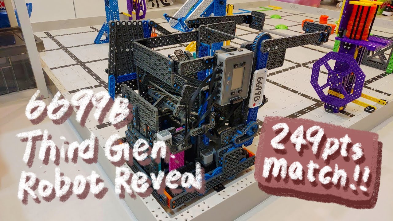 【VEX IQ】Slap Shot, Third Generation Robot Reveal + Teamwork 249 pts, 6699B Unicorn Puncher