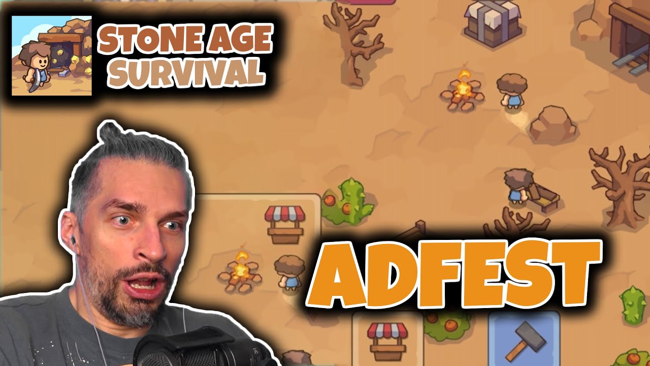 ADS ARE EVERYWHERE!!! - Stone Age Survival [First Impressions] Review, Gameplay
