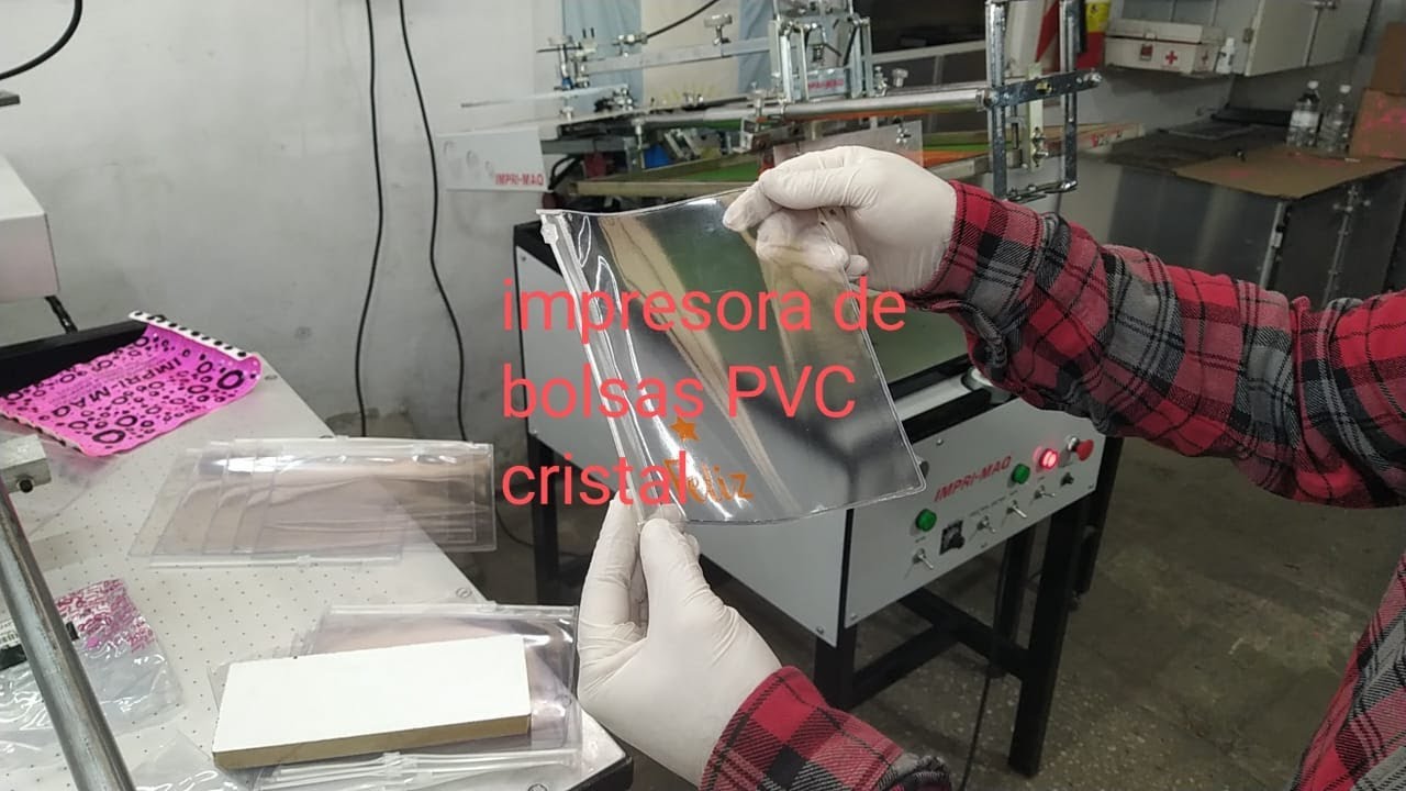 impresora de bolsa PVC cristal para bikinis, lencería, envase, estuche, calzas, packaging, zipper