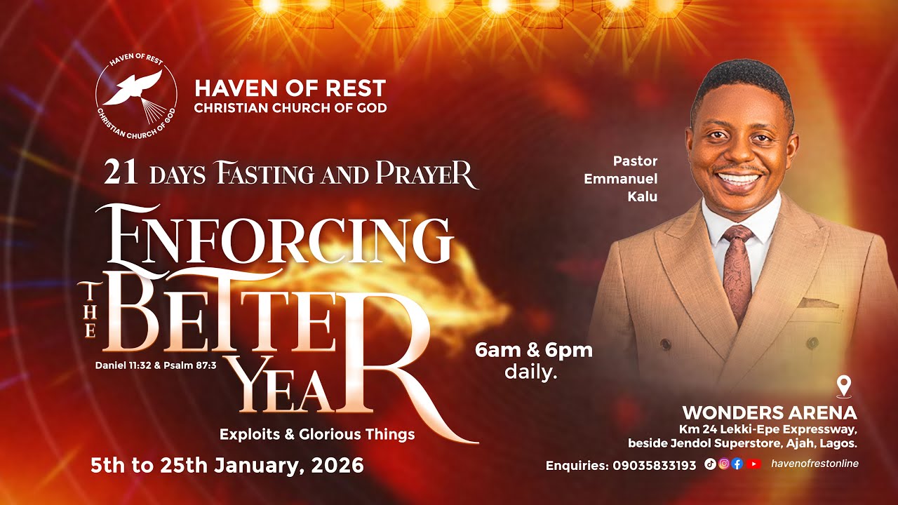 21 DAYS FASTING AND PRAYER (DAY 20,MORNING): ENFORCING THE BETTER YEAR || 24TH OF JANUARY,  2026