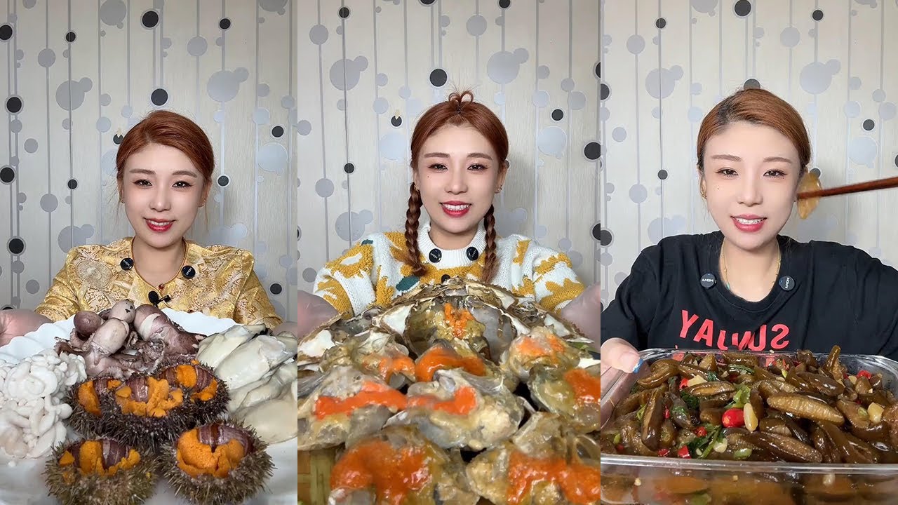 【Mukbang】Seafood platter+mother crab with sauce+sour and spicy matsutake mushrooms🦪🦀🐙🍋#seafood#yummy