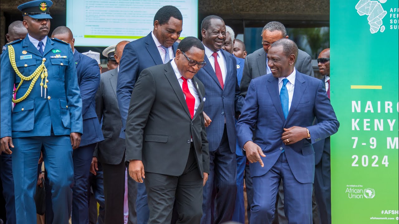 Ruto, Raila, six heads of state arrive at  AU's Africa Fertilizer and soil Health Summit at KICC