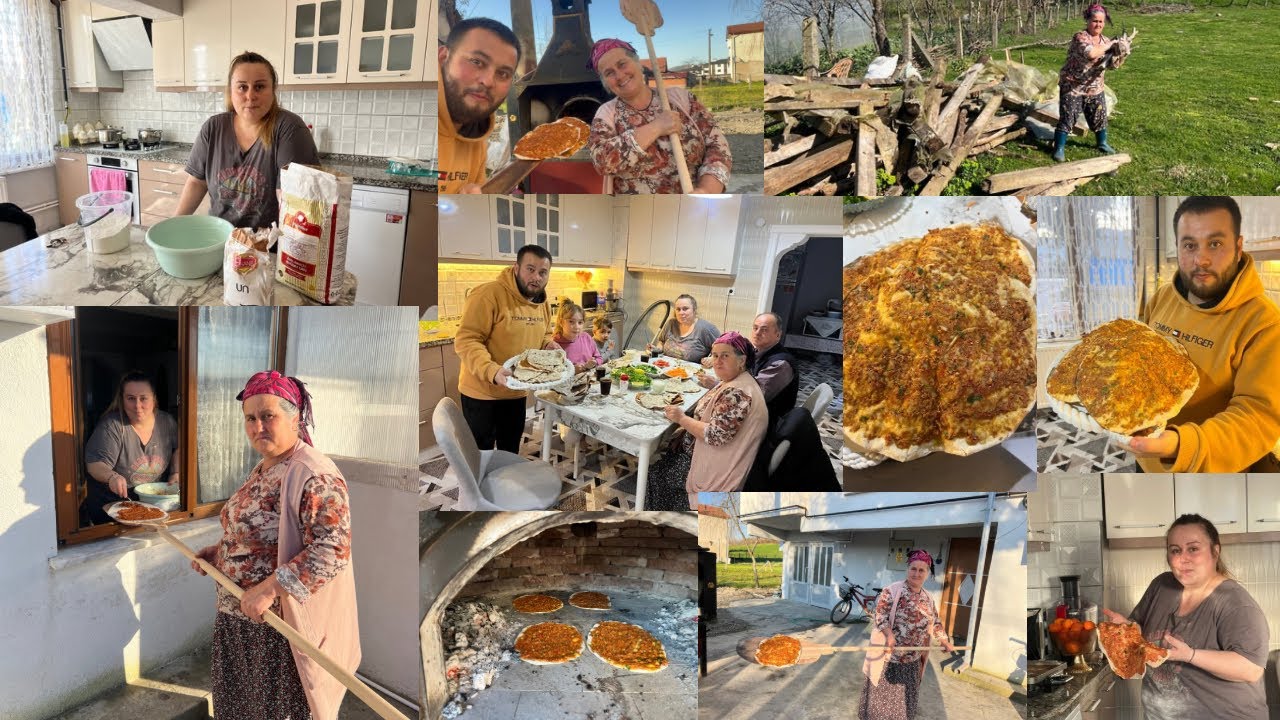 ILK KEZ DENEDİK TAŞ KARA FIRINDA LAHMACUN TARİFİ #pideci #ramadan #ramazan #lahmacun