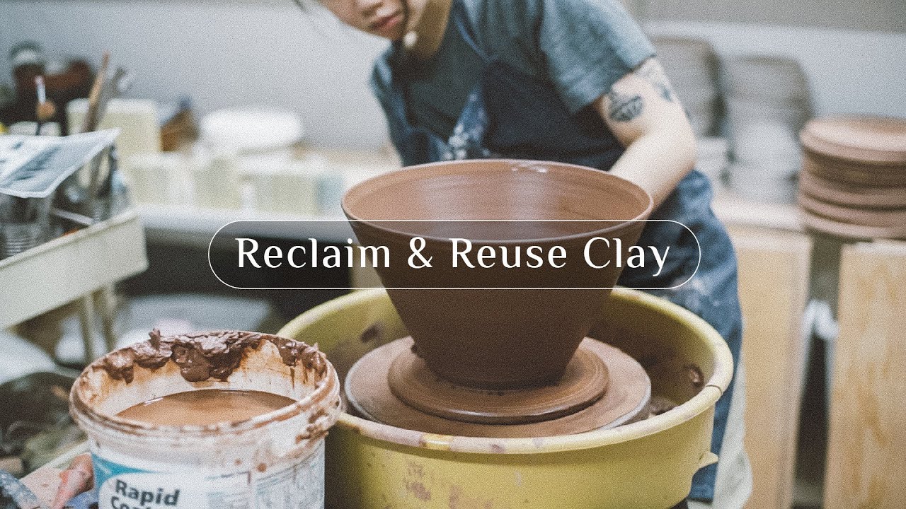 How I reclaim and reuse my clay | Recycle pottery clay in a small garage studio | explanation in CC