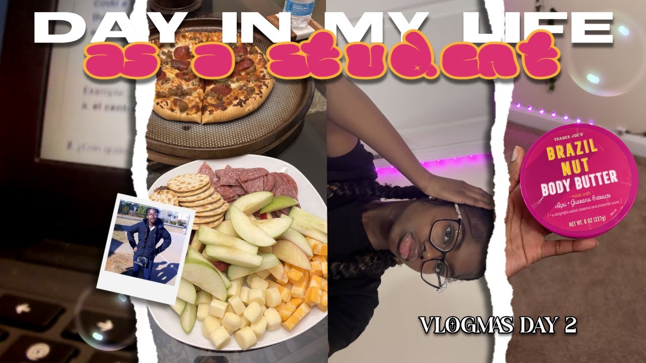 Day in my life AS A STUDENT ♡ dinner, edge tut, mini school vlog🎄VLOGMAS DAY 2