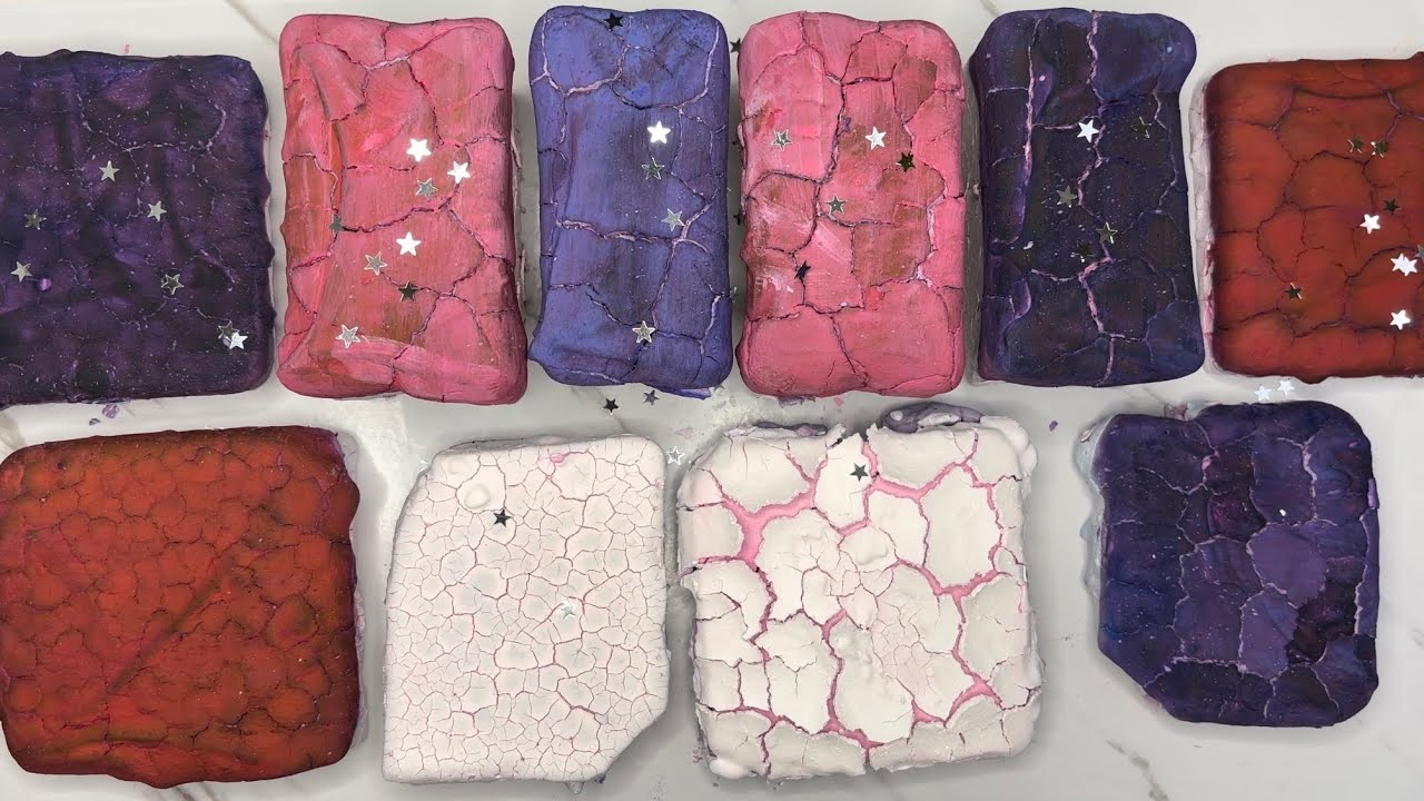 Pasted Thick Chalk Blocks🟥🟪⬜ | ASMR | Satisfying | Sleepaid | Soft Crush
