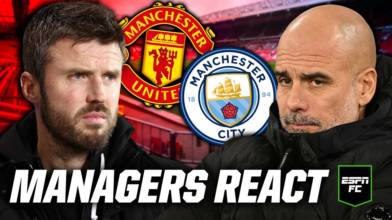 🔴 Michael Carrick & Pep Guardiola REACT to Manchester United 2-0 Manchester City | ESPN FC