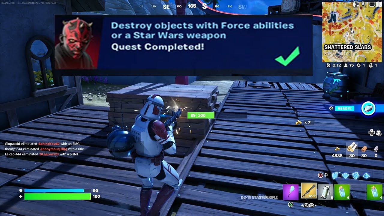 Destroy Objects With Force Abilities Or A Star Wars Weapon - Fortnite Find The Force Quests