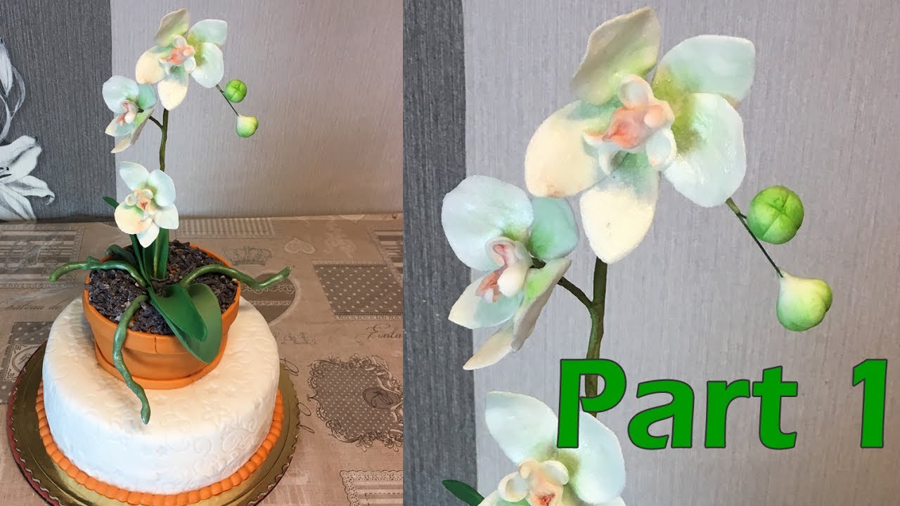 Orchid Cake - How to do fondant orchid decoration (part 1)
