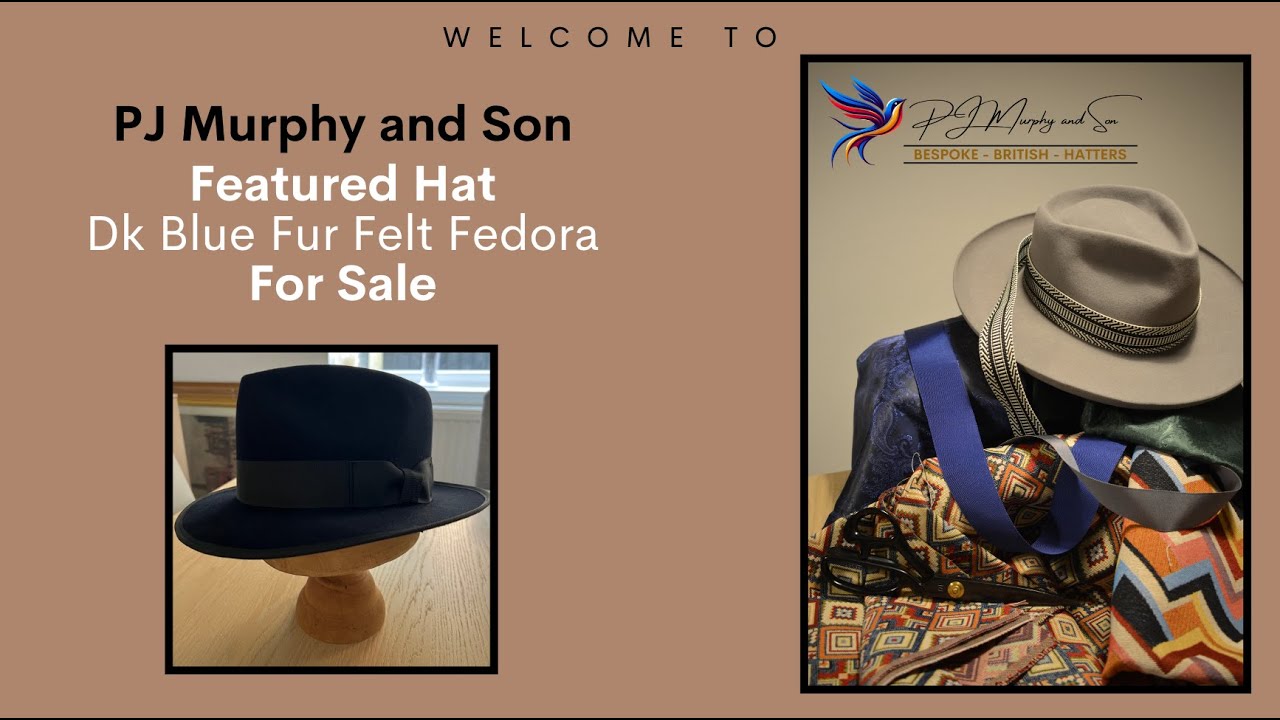 PJ Murphy and Son Dark Blue Trilby Hat for Sale