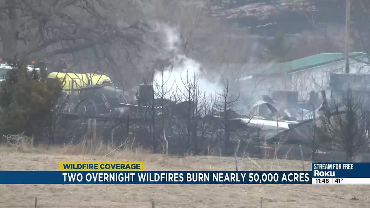 Evacuation orders lifted after two Grant County wildfires burn nearly 50,000 acres overnight