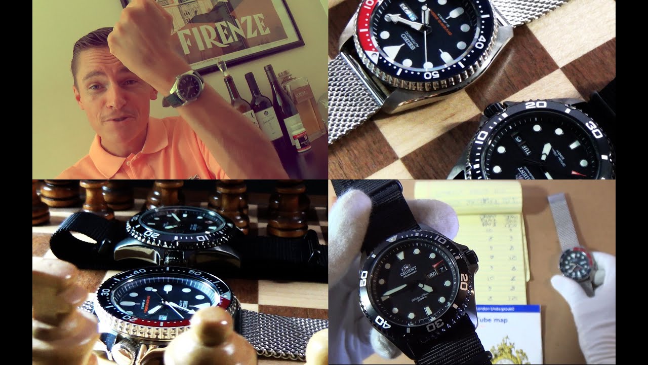 Duel For The Best Automatic Diver Watch Around $200 (Part 2) - Seiko SKX009 Vs. Orient Black Ray II