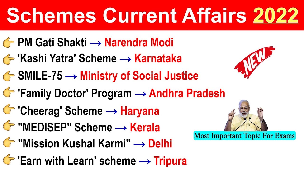 Schemes Current Affairs 2022 | Central & States Scheme Current Affairs 2022