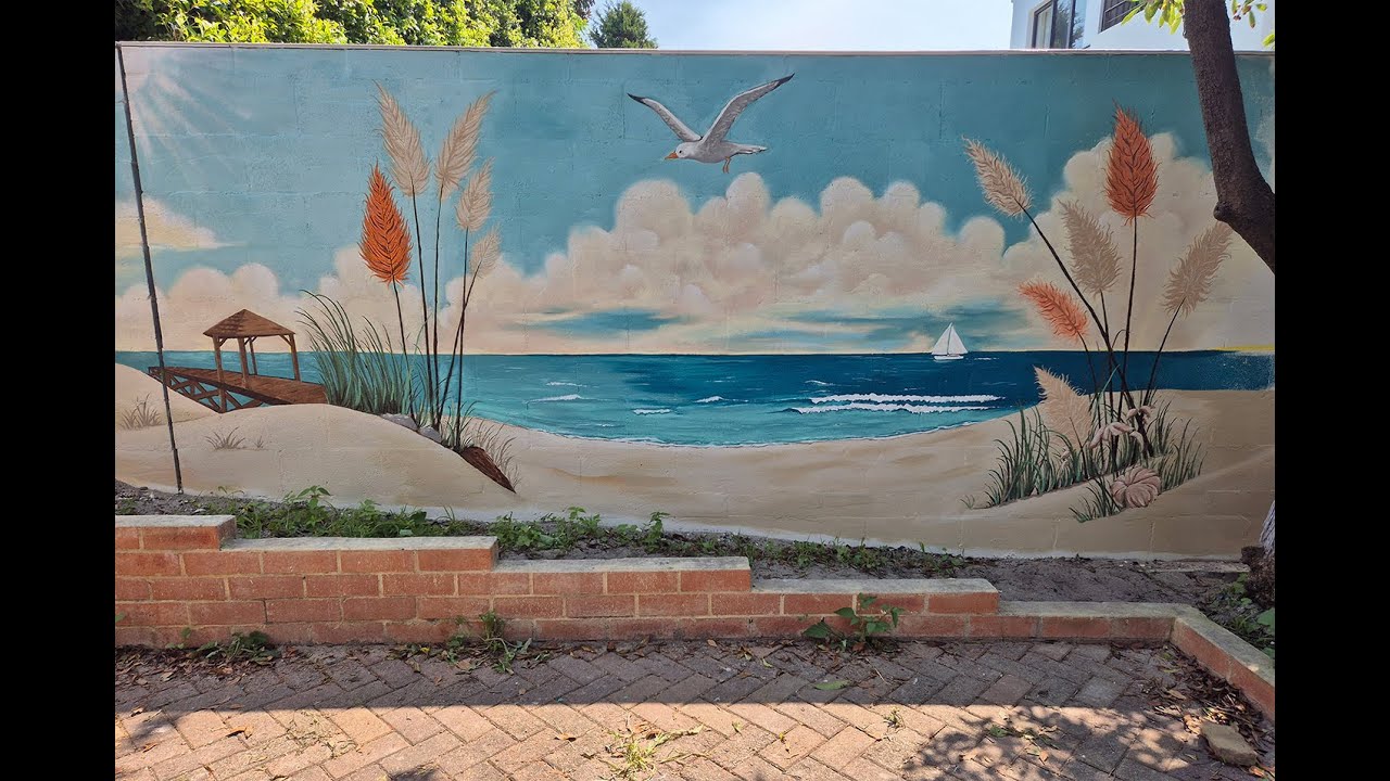 Seaside Home Fence Mural