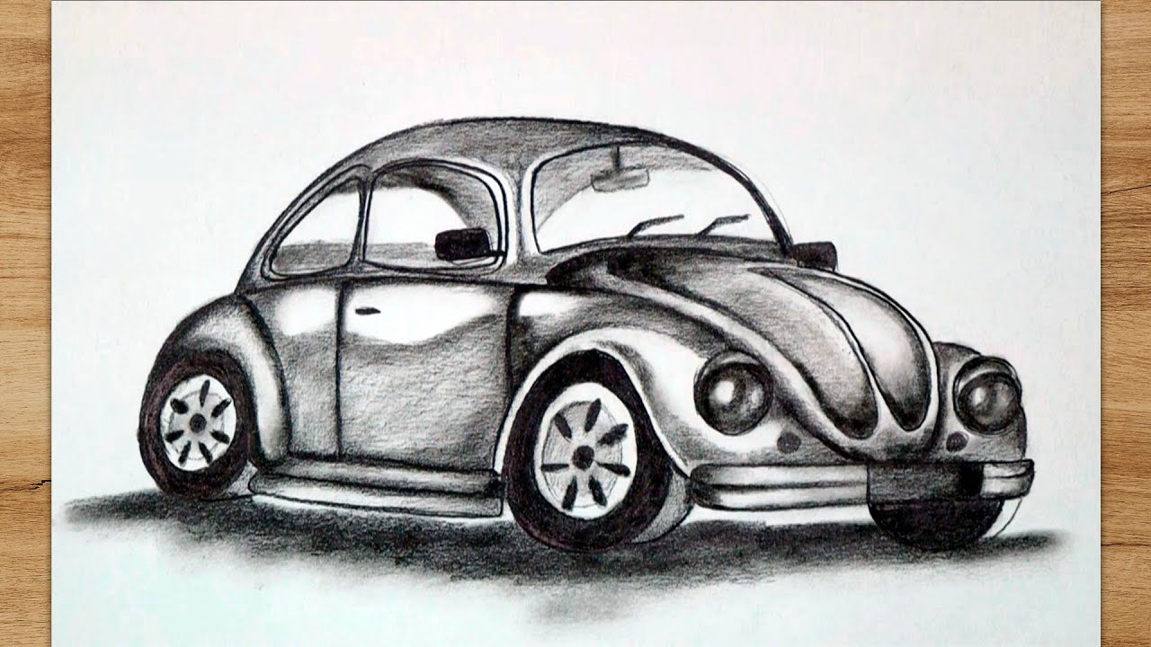 How to draw an old car step by step | Pencil Drawing Tutorial