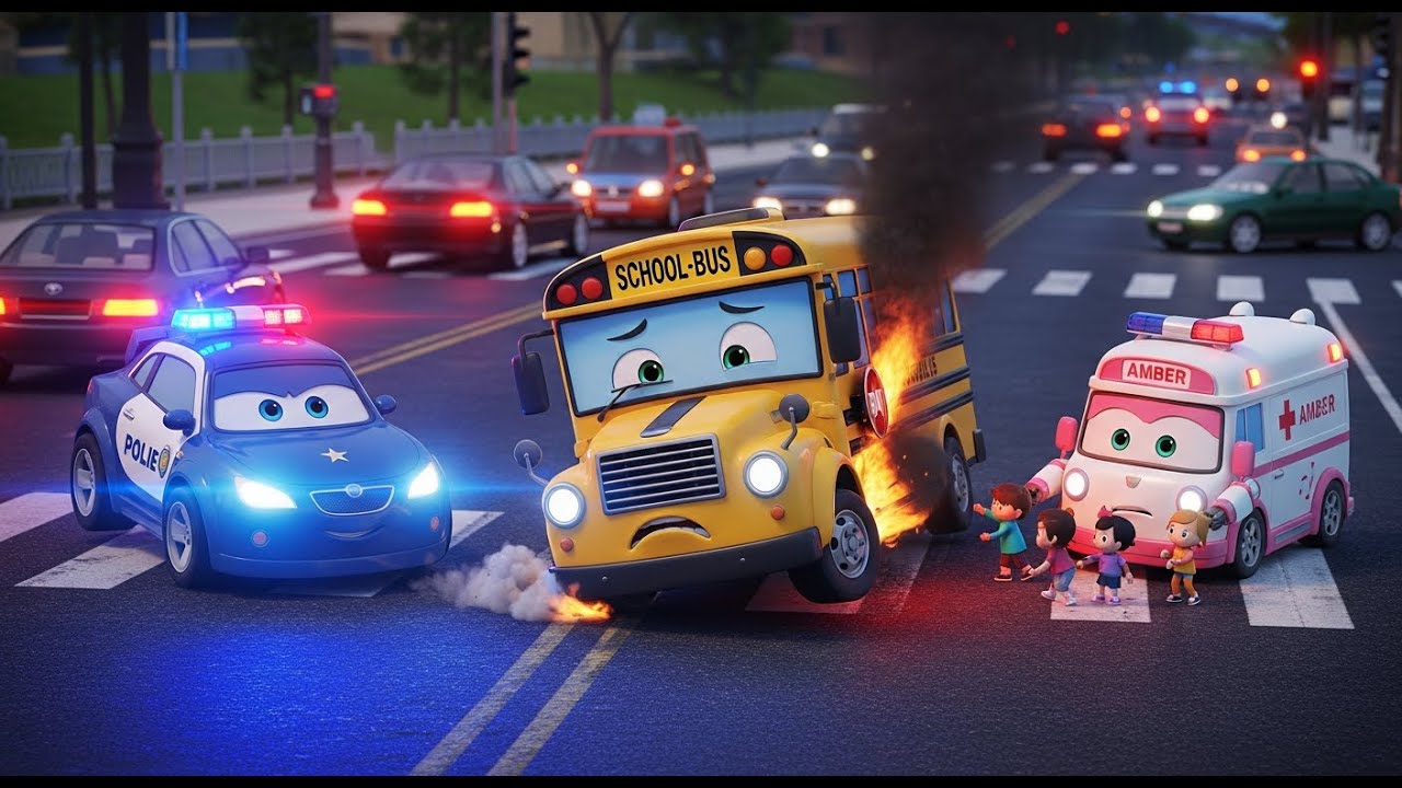 🚨 School Bus Emergency! Robocar Poli Rescue Team Saves the Kids! 🚌💥