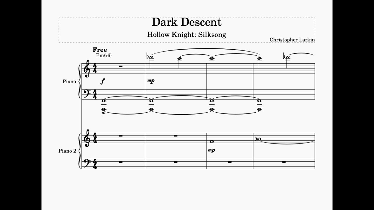 Dark Descent - Silksong (Piano)