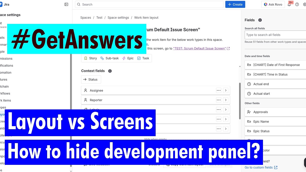 GetAnswers - Layout vs Screen and how hide development panel?