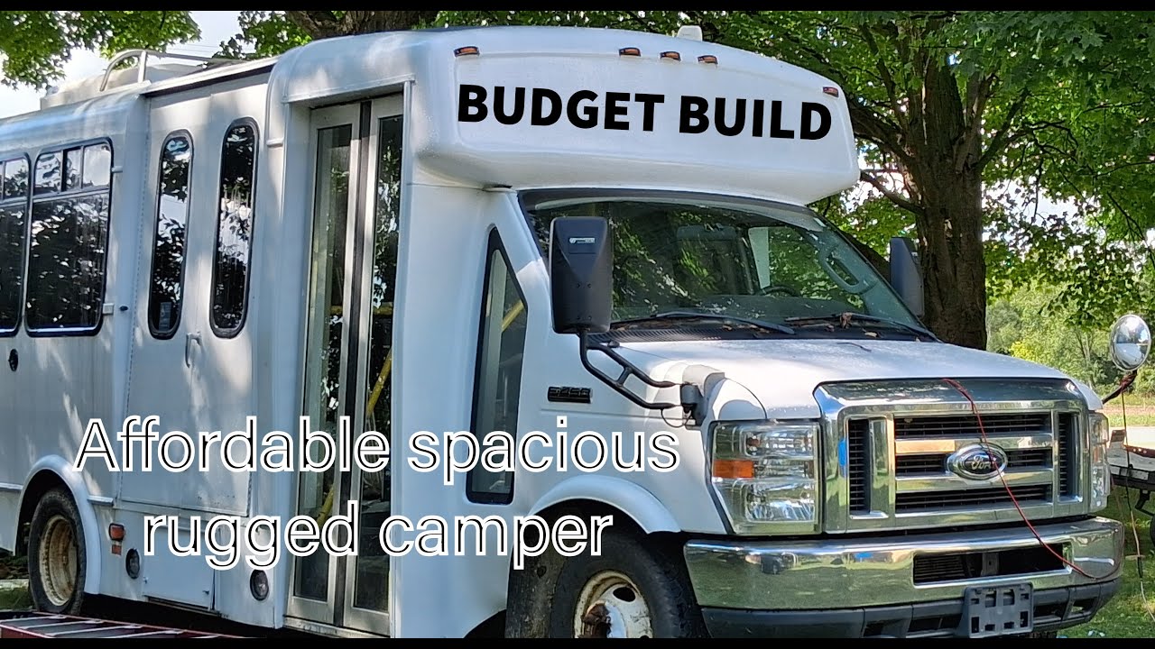 Roomy camper from a shuttle bus for van life