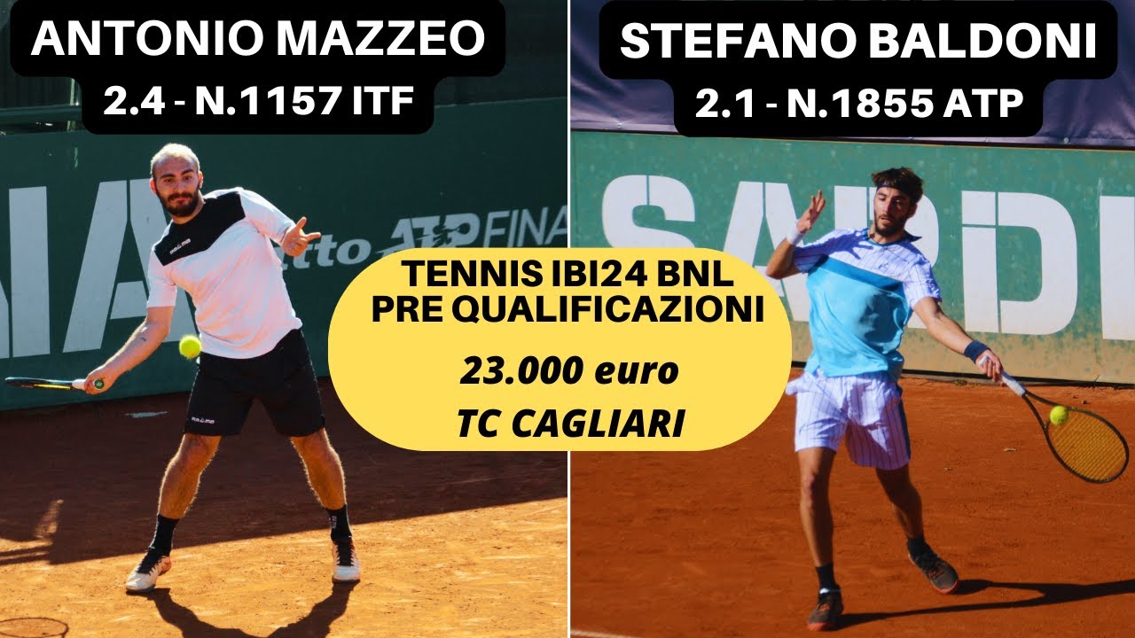 Stefano Baldoni vs Antonio Mazzeo PreQuali IBI24 Tc Cagliari tennis match highlights italian player