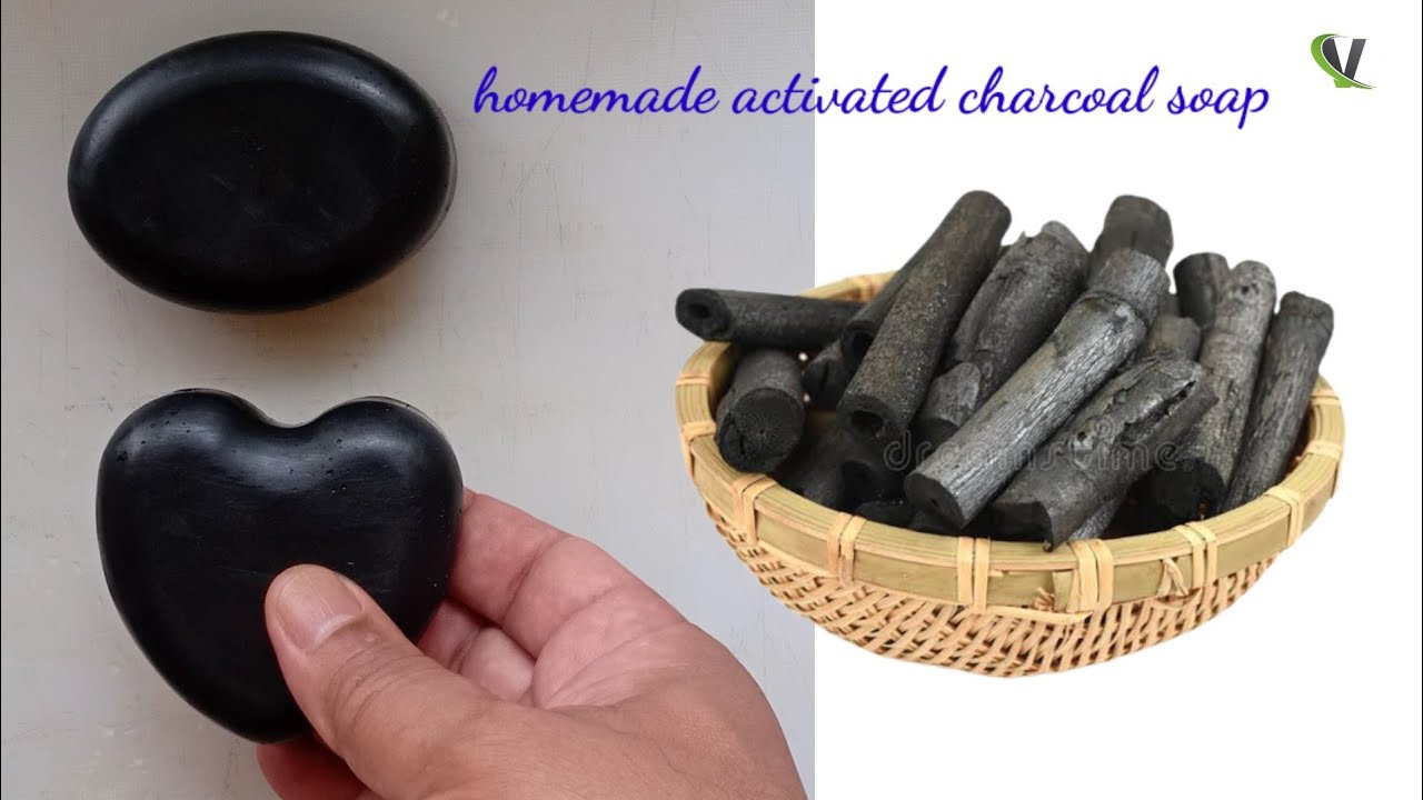 Homemade Activated Charcoal Soap for skin whitening & natural glowing skin .
