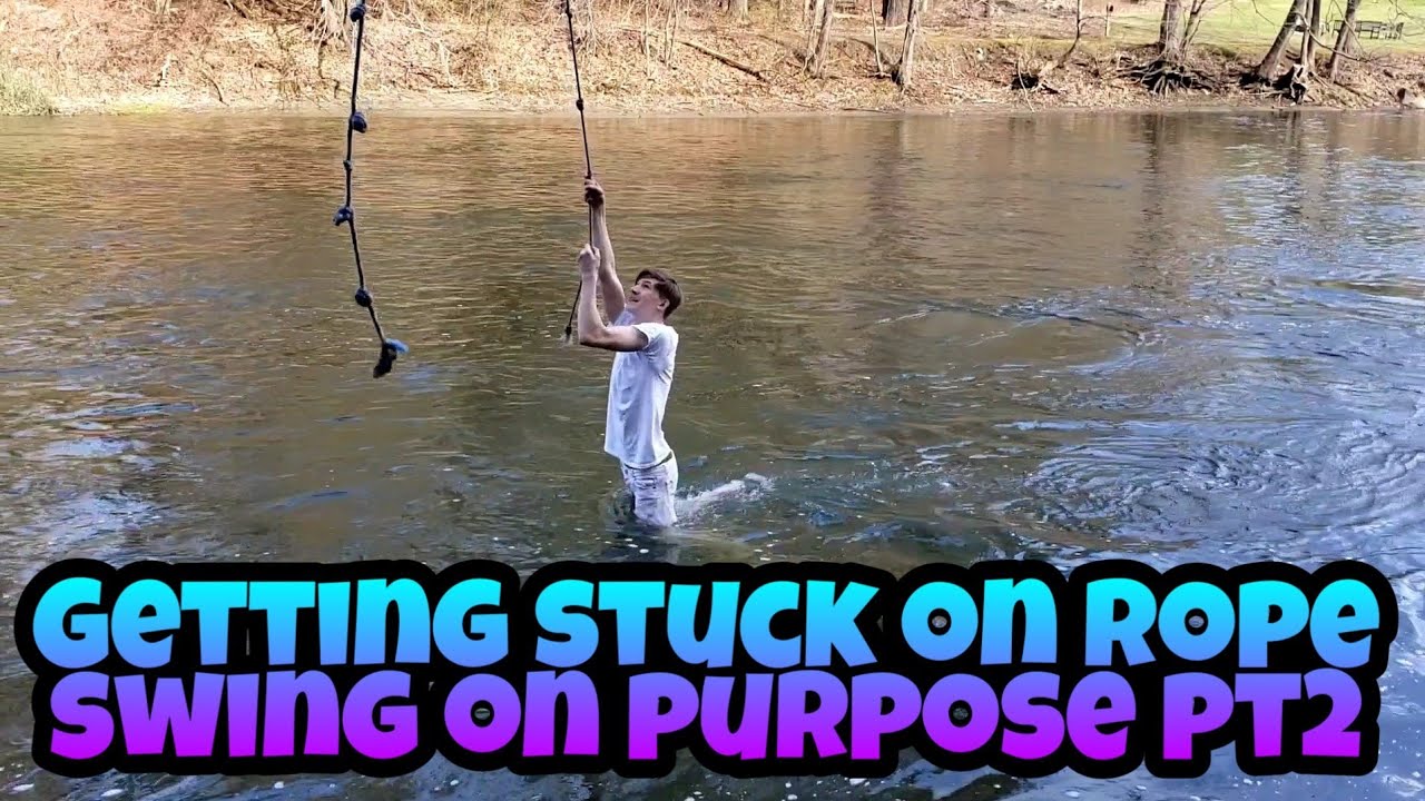 Getting stuck on rope swing on purpose pt2!!!!!!!!!