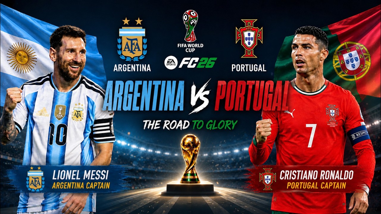 🏆 FIFA World Cup 2026 LIVE 🔥 Portugal vs Argentina | Ronaldo vs Messi | EA FC 26