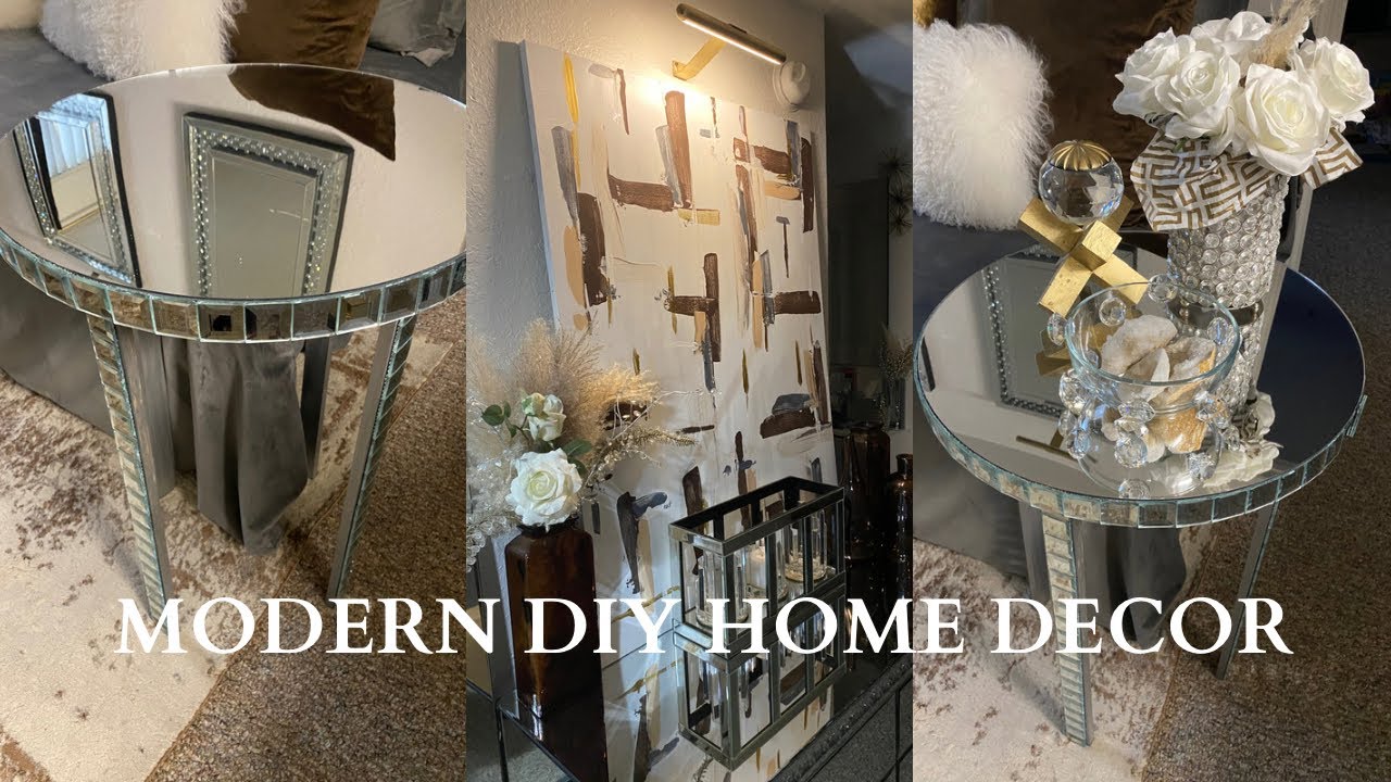 Modern Diy Home Decor • Mirror Diy End Table • Modern Wall Art • Affordable Home Decor