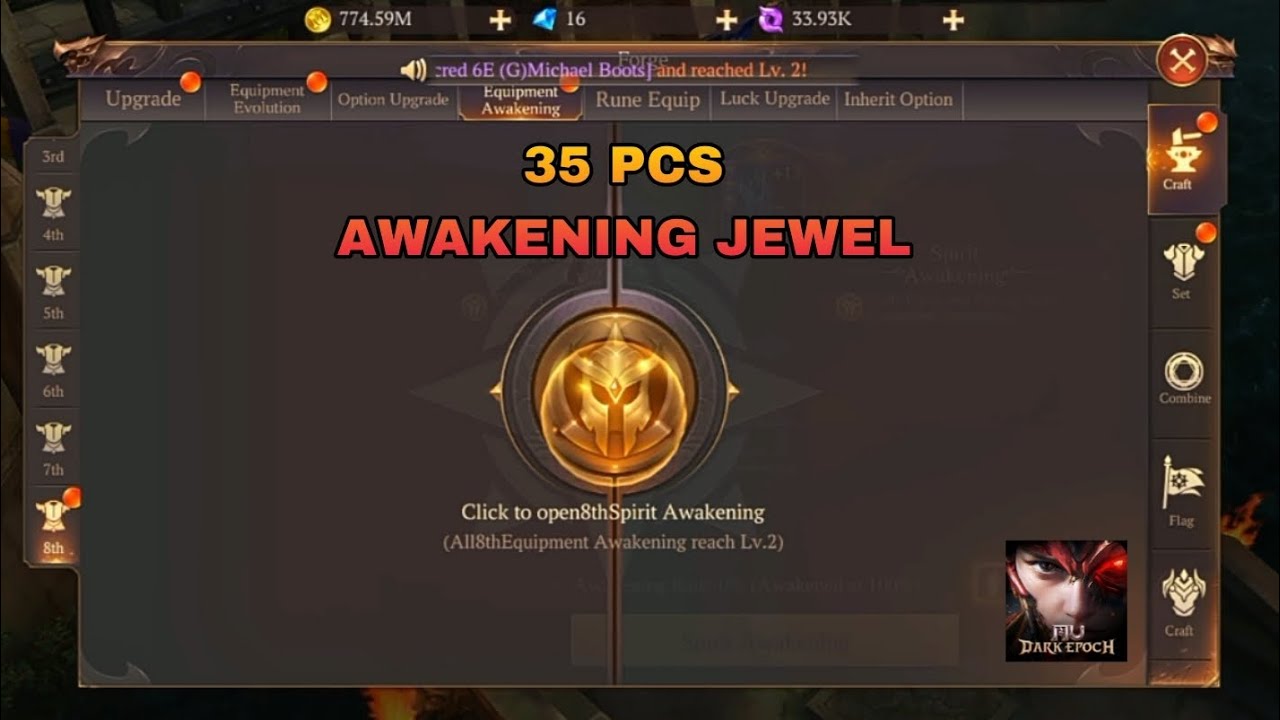 MU DARK EPOCH | TIER 8 SPIRIT AWAKENING | DARK WIZARD ENE