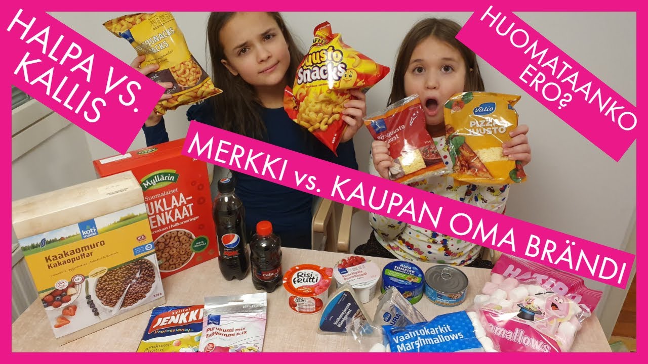 HALPA VS. KALLIS RUOKA -HAASTE (BRÄNDI VS. KAUPAN MERKKI) tunnistetaanko ero