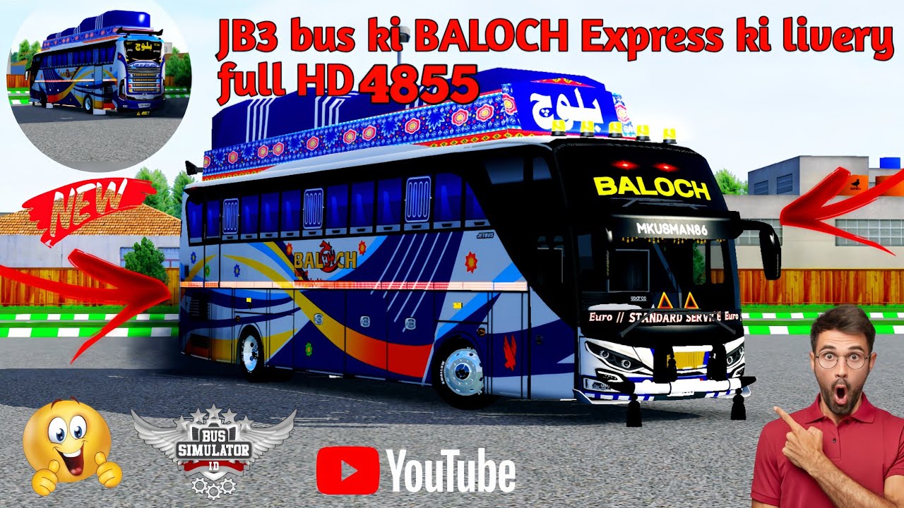 Jb3 bus ki BALOCH EXPRESS ki full HD free link bus simulator Indonesia game 🎮👌