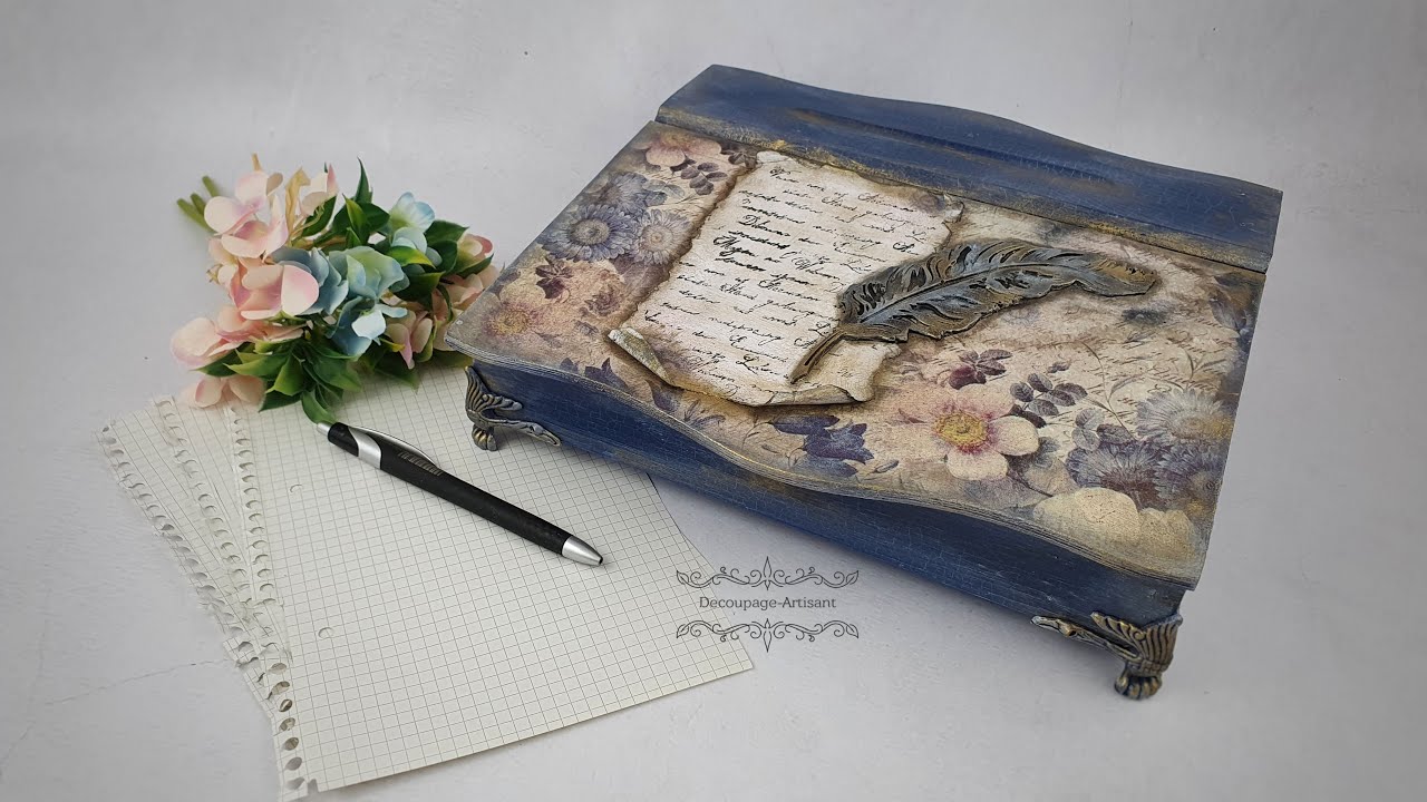 Decoupage # An aged secretary   #pentartofficial #pentart  # DIY tutorial...