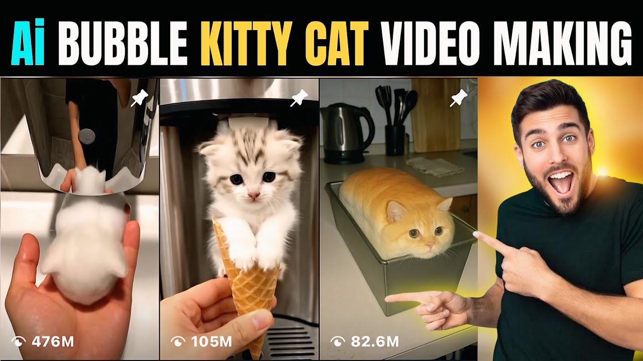 Ai Bubble Kitten Cat Video Kaise Banaye | Create Viral AI Cat  Videos | AI se video kaise banaye 