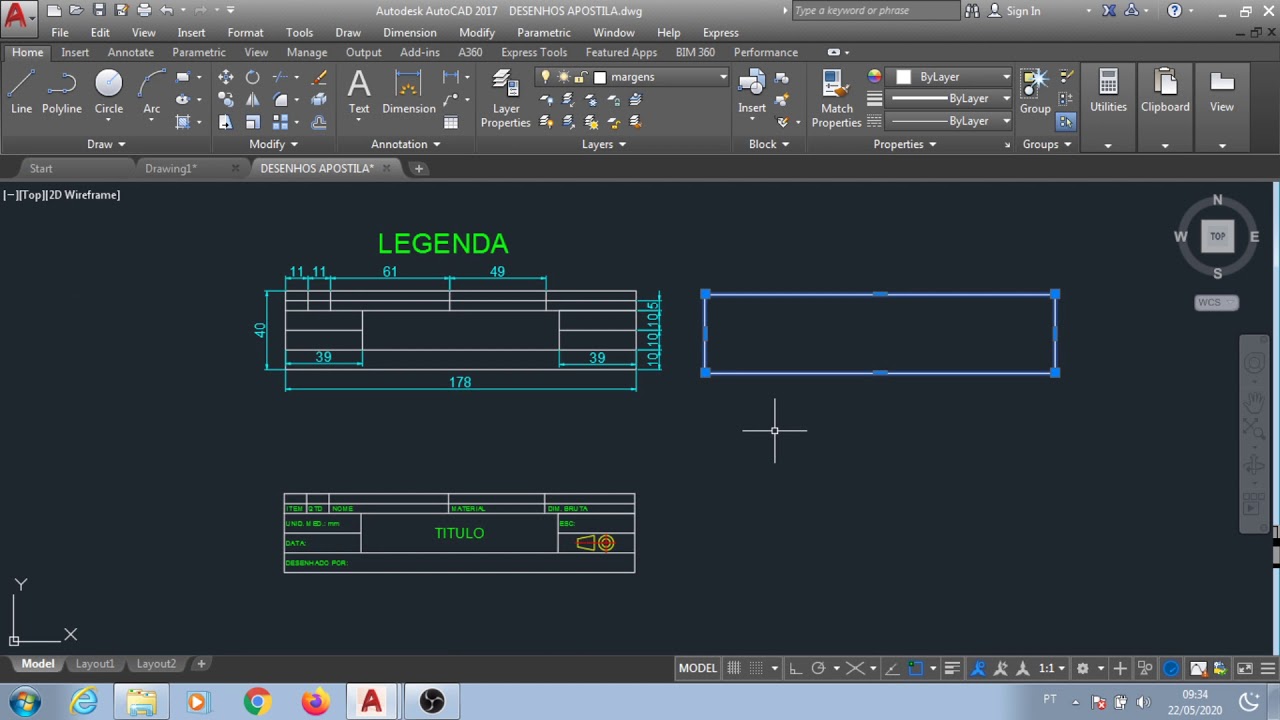 FORMATO E LEGENDA NO AUTOCAD
