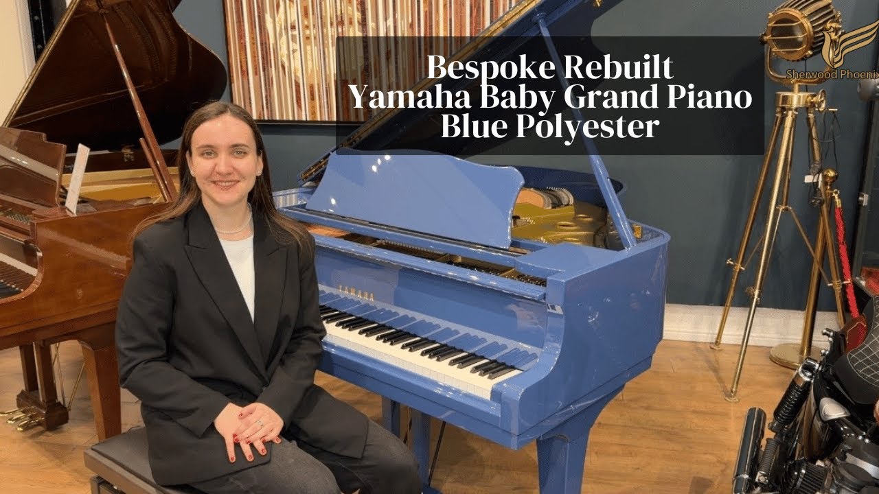 Bespoke Rebuilt Yamaha Baby Grand Piano Blue Polyester | Review & Demo | Sherwood Phoenix Pianos